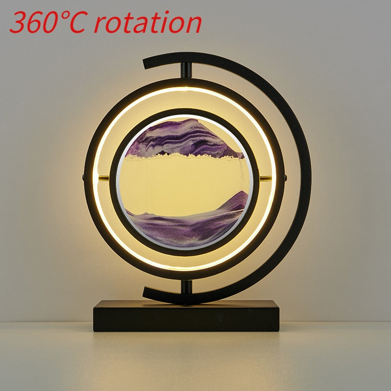 Spin Table Lamp With Moving Art Sand