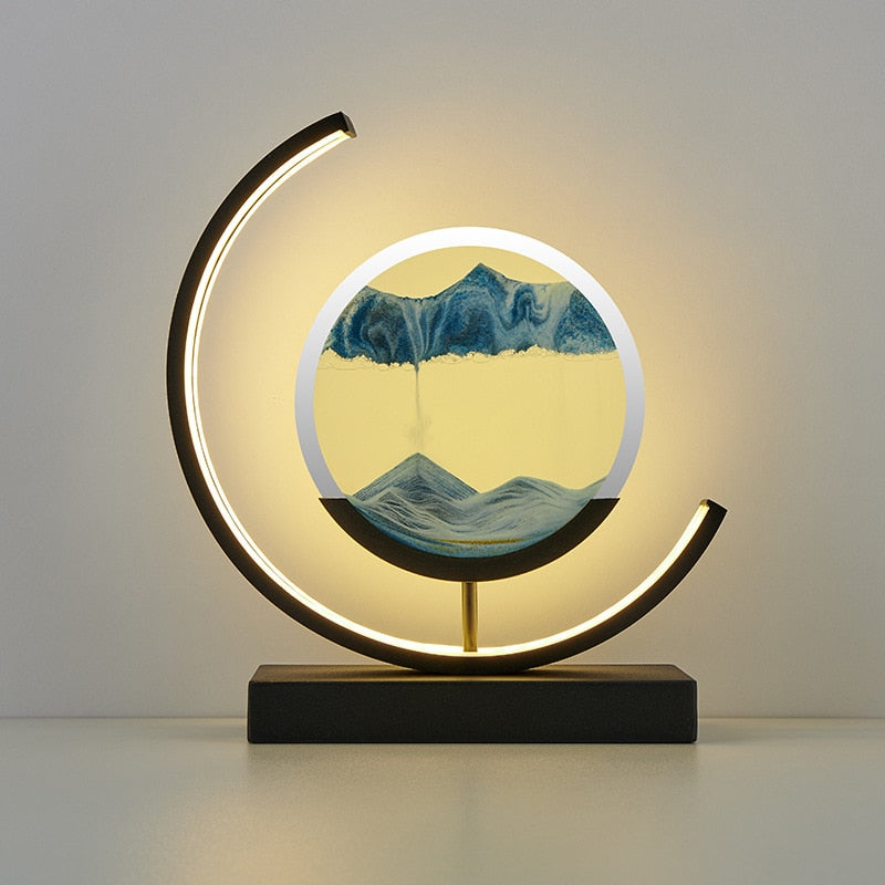 Moon Table Lamp With Moving Art Sand