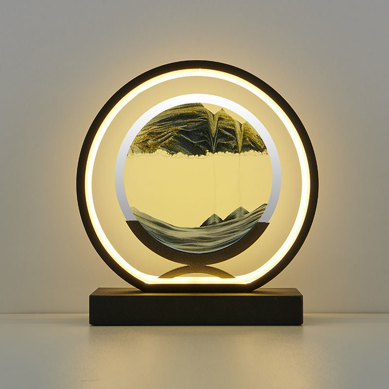Round Table Lamp With Moving Art Sand